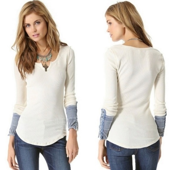 Free People Tops - Free People - rare Kyoto Cuff Thermal Tee